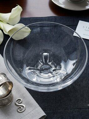 Steuben Bowl Glass Vintage Round Footed Floret Bowl Mid Century Modern